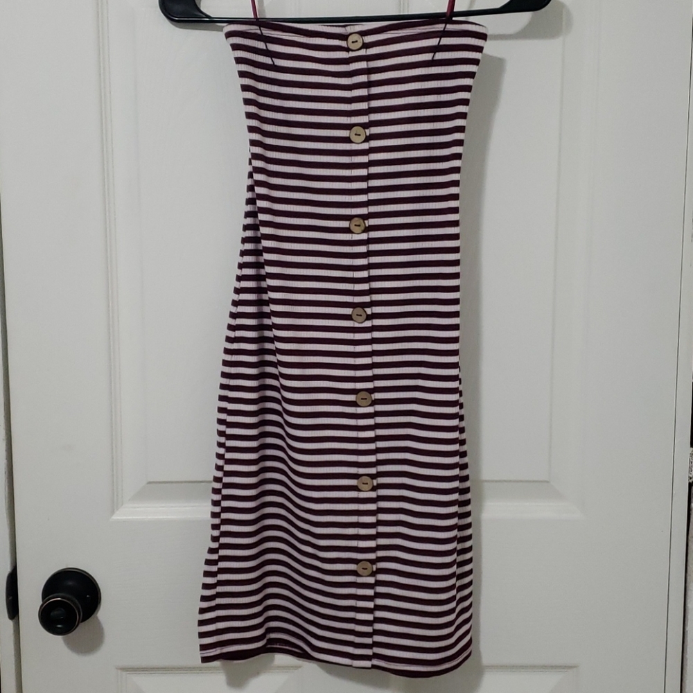 Medium Stripped Strapless Dress